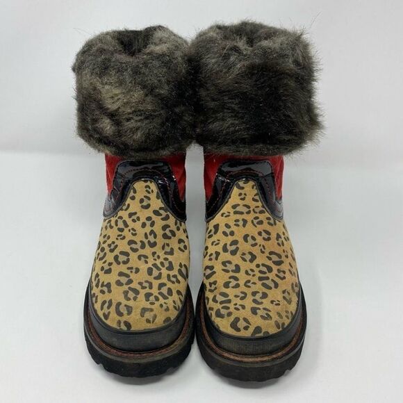 Ariat FatBaby Faux Fur Leopard Print Boots Size 6.5 B - Picture 3 of 10
